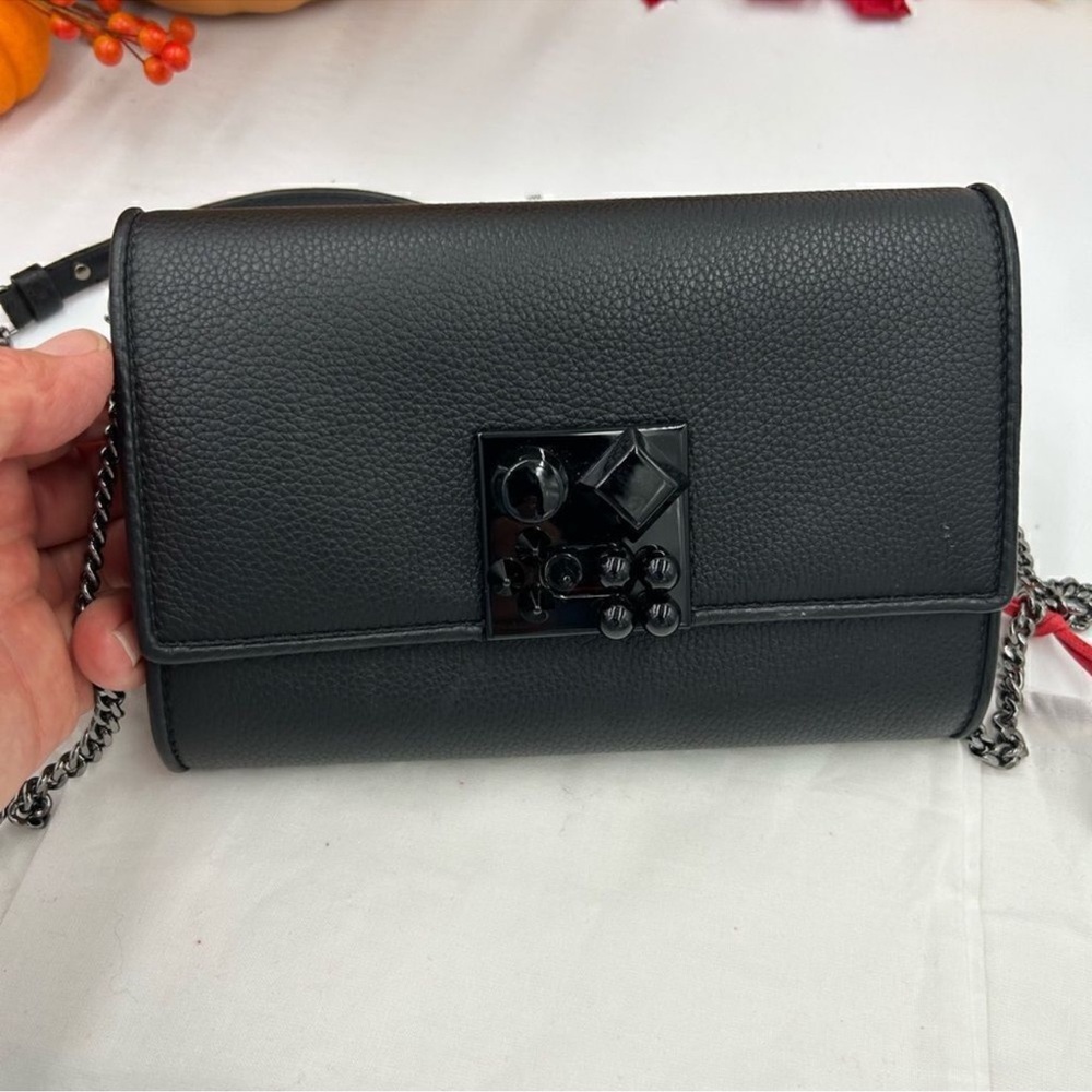 Christian Louboutin Carasky leather clutch/shoulder bag made in Italy - Picture 4 of 10